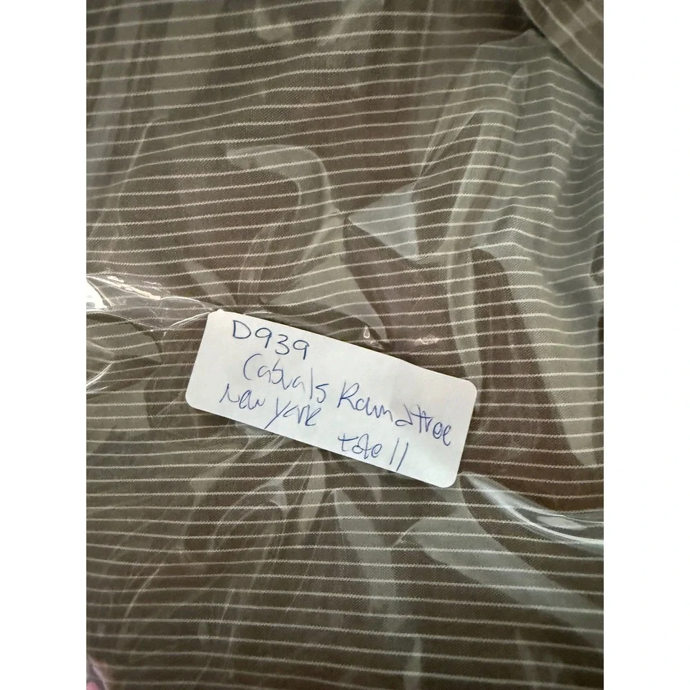 Roundtree &‎ Yorke Casuals Shirt Mens XL Brown Pinstripe Cotton Good Button Down